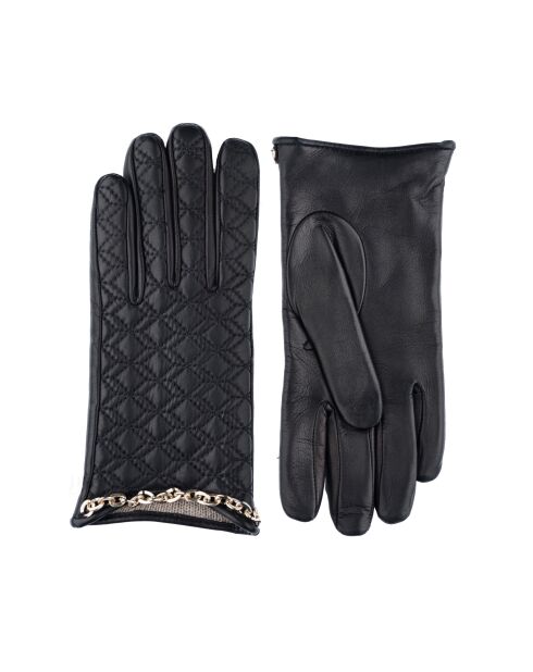Schwarze Lederhandschuhe Lucy mit Kaschmirfutter