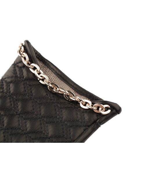 Guantes Lucy de piel negros con forro de cachemir