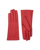 Guantes Victoire de piel con forro polar rojo