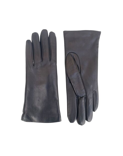Victoire Lederhandschuhe mit marineblauem Kaschmirfutter