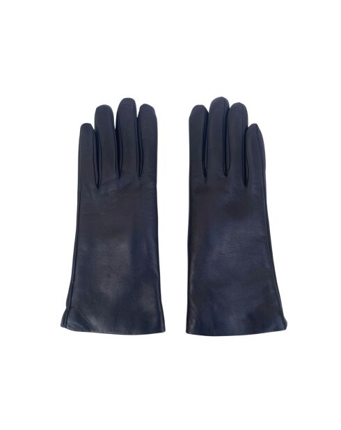 Victoire Lederhandschuhe mit marineblauem Kaschmirfutter