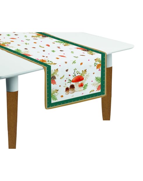Juego de 2 caminos de mesa de algodón Autumn Breeze multicolores, 140 x 45 cm