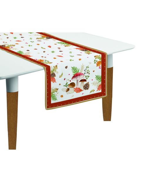 Juego de 2 caminos de mesa de algodón Autumn Breeze multicolores, 140 x 45 cm