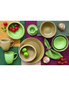 Set van 6 bruine Terra aperitief- of dessertborden - 20 x 20 x 3 cm