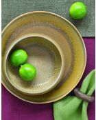 Set van 6 bruine Terra aperitief- of dessertborden - 20 x 20 x 3 cm