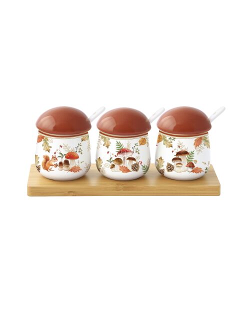 Set de 4 aperitivos de bambú Autumn Breeze, multicolor, 23 x 9 x 11 cm
