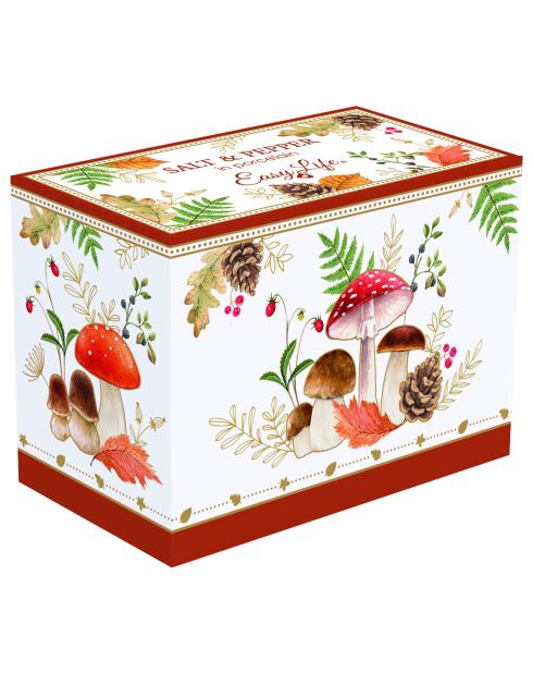 Juego de 2 unidades para servicio de sal y pimienta de porcelana multicolor Autumn Breeze, 4,5 x 4,5 x 7 cm