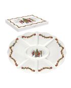 Christmas Round Dance porseleinen voorgerechtbakje in de vorm van varkensvlees veelkleurig - 42 x 32 x 3 cm