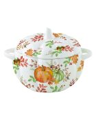 Cuenco Harvest de porcelana con tapa multicolor - 15 x 15 x 13 cm