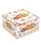 Cuenco Harvest de porcelana con tapa multicolor - 15 x 15 x 13 cm