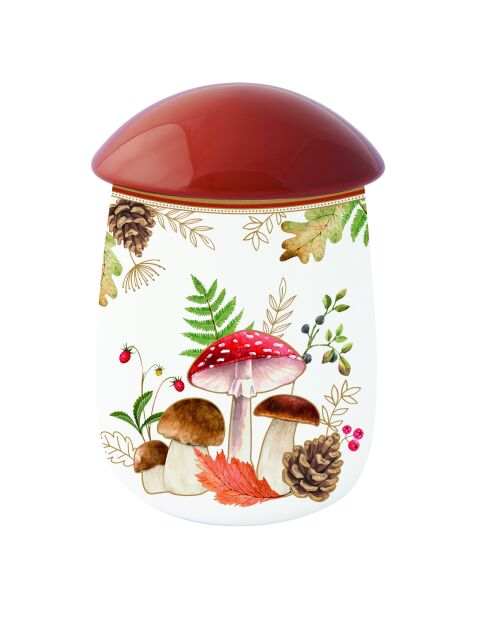 Tarro de porcelana multicolor con forma de hongo Autumn Breeze, 19 x 19 x 12 cm