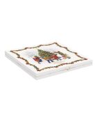 Plateau à amuse-bouche en forme de Porc en porcelaine Christmas Round Dance multicolore - 30,5 x 30,5 x 3 cm