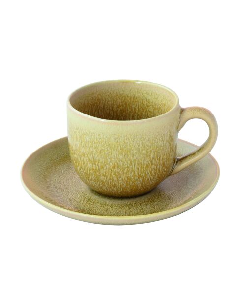 Set di 6 tazze da tè Terra marroni con piattino - 200 ml