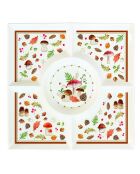 Plato para servir de porcelana multicolor Autumn Breeze, 25 x 25 x 3 cm