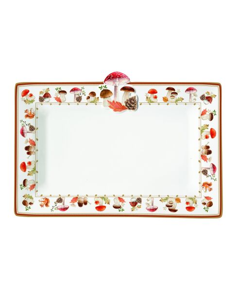 Plato para servir de porcelana multicolor Autumn Breeze, 35 x 25 x 3 cm