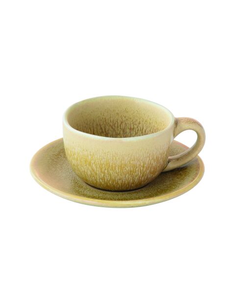Set di 6 tazze da tè Terra marroni con piattino - 80ml