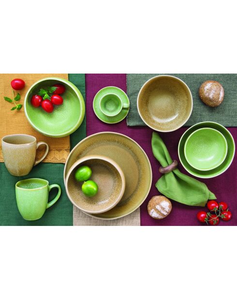 Set di 6 piatti piani Terra marroni - 27,5 x 27,5 x 3 cm