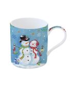 Set de 4 tazas de porcelana multicolor con Love at Christmas Village - 350 ml