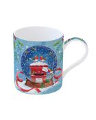 Set de 4 tazas de porcelana multicolor con Love at Christmas Village - 350 ml