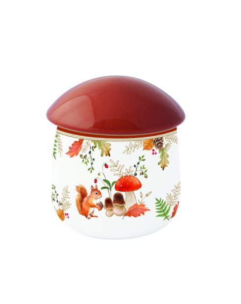 Tarro de porcelana multicolor con forma de hongo Autumn Breeze, 11 x 11 x 15 cm