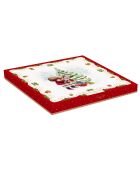 Plato navideño multicolor de porcelana nostálgica, 30,5 x 30,5 x 3 cm