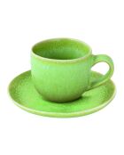 Set mit 6 grünen Terra Teetassen mit Untertasse - 200 ml