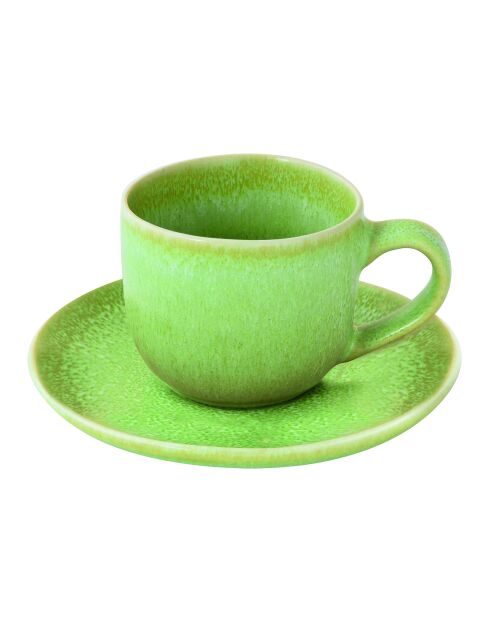 Set de 6 tazas de té verde Terra con platillo - 200 ml