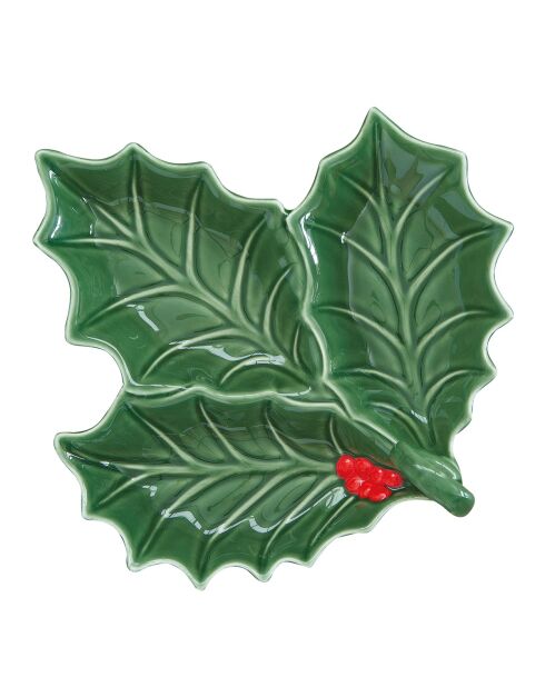 Piatto da portata in porcellana Holly & Berries verde - 22 x 20 x 5 cm