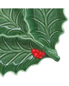 Plat de service en porcelaine Holly & Berries vert - 22 x 20 x 5 cm