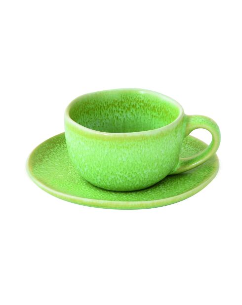 Juego de 6 tazas y platillos de té Terra Green, 80 ml