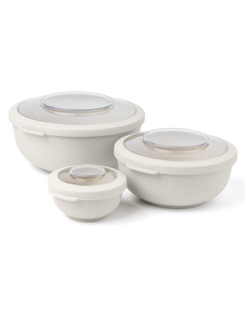 Set 3 Bol de repas Tylla beige clair - 0,2 l + 1 l + 2 l