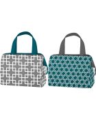 Raya geïsoleerde lunchtas met 2 borden, blauwe tas
