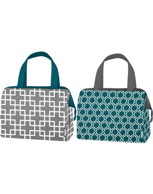 Bolsa aislante para almuerzo Raya con 2 platos, color azul