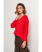 Roter Pullover aus Wollmischung Windsor