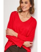 Roter Pullover aus Wollmischung Windsor