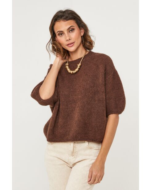 Pullover Willow in misto lana color cioccolato