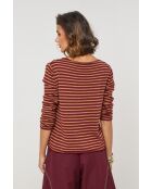 Pullover Sirius in misto lana bordeaux/cammello