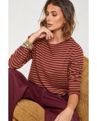 Pullover Sirius in misto lana bordeaux/cammello