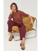 Pullover Sirius in misto lana bordeaux/cammello