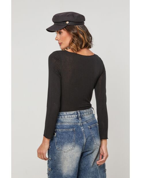Top negro esmeralda