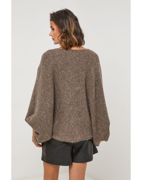 Taupefarbener Pullover aus Wollmischung Tresor