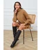 Halof beiges Kleid aus einer Kaschmirmischung