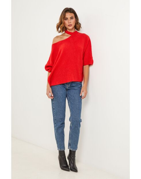 Roter Samtpullover