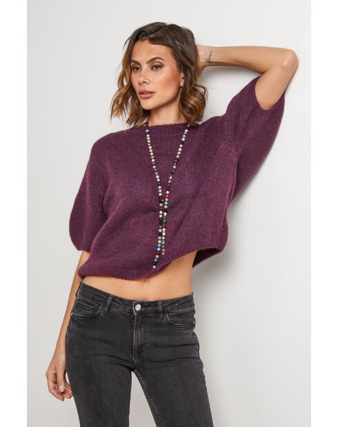 Pullover Willow in misto lana viola