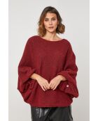 Tresor burgunderfarbener Pullover aus Wollmischung