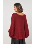 Tresor burgunderfarbener Pullover aus Wollmischung