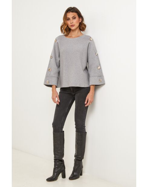 Grauer Mirage-Pullover