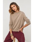 Taupefarbener Wollpullover Saphir