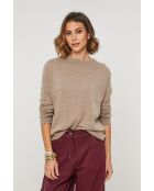 Taupefarbener Wollpullover Saphir