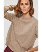 Taupefarbener Wollpullover Saphir